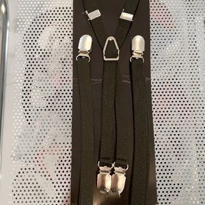 Black skinny suspenders braces 1/2” wide